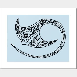 Manta Ray Tribal Design Posters and Art